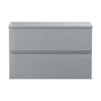 [BFRA206W] Mavesyn Contemporary 2 Drawer Wall Hung Vanity Unit with Worktop, Satin Grey, 800mm - Cutout