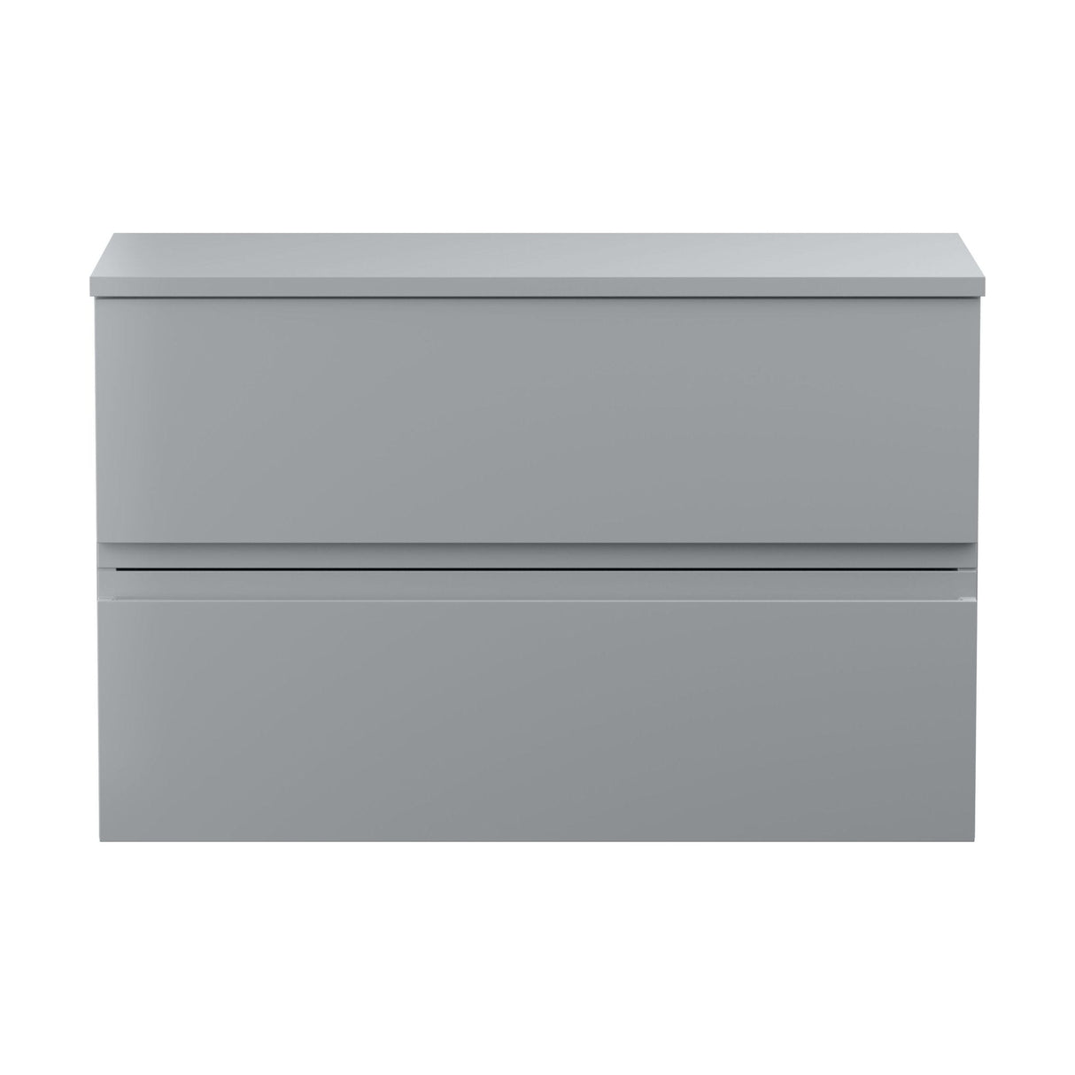 [BFRA206W] Mavesyn Contemporary 2 Drawer Wall Hung Vanity Unit with Worktop, Satin Grey, 800mm - Cutout