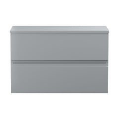 [BFRA206W] Mavesyn Contemporary 2 Drawer Wall Hung Vanity Unit with Worktop, Satin Grey, 800mm - Cutout
