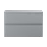 [BFRA206W] Mavesyn Contemporary 2 Drawer Wall Hung Vanity Unit with Worktop - Choice of Size and Colour - Cutout