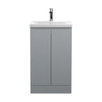 [BFRA207A] Mavesyn Contemporary 2 Door Floor Standing Vanity Unit with Mid-Edge Basin, Satin Grey, 500mm - Cutout