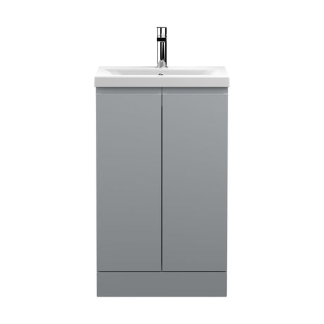 [BFRA207A] Mavesyn Contemporary 2 Door Floor Standing Vanity Unit with Mid-Edge Basin - Choice of Size and Colour - Cutout