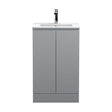 [BFRA207B] Mavesyn Contemporary 2 Door Floor Standing Vanity Unit with Minimalist Basin, Satin Grey, 500mm - Cutout