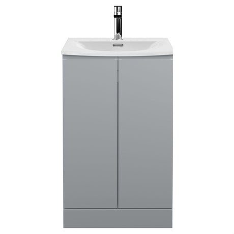 [BFRA207G] Mavesyn Contemporary 2 Door Floor Standing Vanity Unit with Curved Basin - Choice of Size and Colour - Cutout