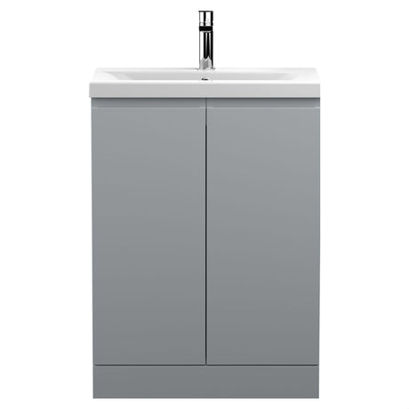 [BFRA208A] Mavesyn Contemporary 2 Door Floor Standing Vanity Unit with Mid-Edge Basin - Choice of Size and Colour - Cutout