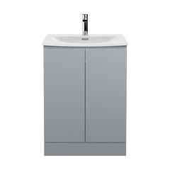 [BFRA208G] Mavesyn Contemporary 2 Door Floor Standing Vanity Unit with Curved Basin - Choice of Size and Colour - Cutout