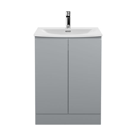 [BFRA208G] Mavesyn Contemporary 2 Door Floor Standing Vanity Unit with Curved Basin - Choice of Size and Colour - Cutout