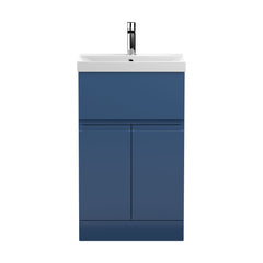 [BFRA301D] Rapture Floor Standing Vanity Basin Unit with Thin-Edge Ceramic Basin (Tap Not Included), 500mm - Satin Blue - Balterley - Cutout