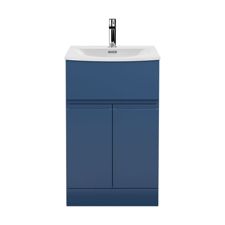 [BFRA301G] Mavesyn Contemporary 2 Door 1 Drawer Floor Standing Vanity Unit with Curved Basin - Choice of Size and Colour - Cutout