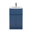 [BFRA301G] Rapture Floor Standing Vanity Basin Unit with Curved Ceramic Basin (Tap Not Included), 500mm - Satin Blue - Balterley - Cutout