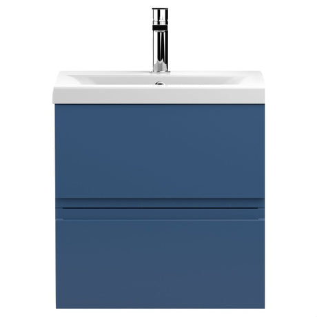 [BFRA302A] Mavesyn Contemporary 2 Drawer Wall Hung Vanity Unit with Mid-Edge Basin - Choice of Size and Colour - Cutout