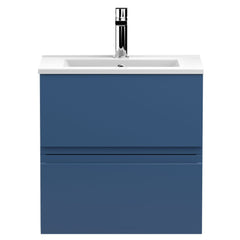 [BFRA302B] Mavesyn Contemporary 2 Drawer Wall Hung Vanity Unit with Minimalist Basin - Choice of Size and Colour - Cutout