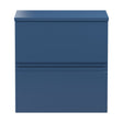 [BFRA302W] Mavesyn Contemporary 2 Drawer Wall Hung Vanity Unit with Worktop, Dark Blue, 500mm - Cutout