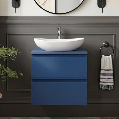 [BFRA302W] Mavesyn Contemporary 2 Drawer Wall Hung Vanity Unit with Worktop - Choice of Size and Colour - Silo