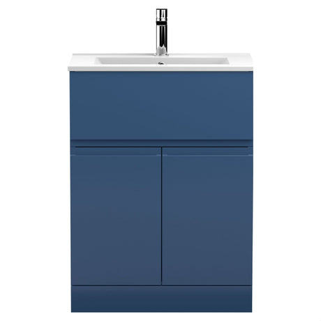 [BFRA303B] Mavesyn Contemporary 2 Door 1 Drawer Floor Standing Vanity Unit with Minimalist Basin - Choice of Size and Colour - Cutout