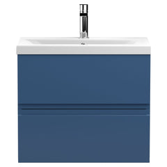 [BFRA304A] Mavesyn Contemporary 2 Drawer Wall Hung Vanity Unit with Mid-Edge Basin - Choice of Size and Colour - Cutout