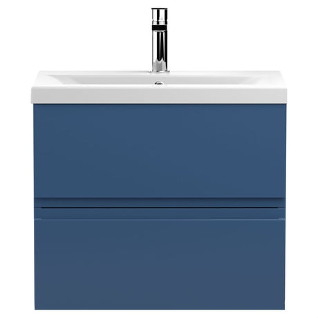 [BFRA304A] Mavesyn Contemporary 2 Drawer Wall Hung Vanity Unit with Mid-Edge Basin - Choice of Size and Colour - Cutout