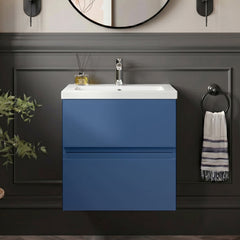 [BFRA304B] Mavesyn Contemporary 2 Drawer Wall Hung Vanity Unit with Minimalist Basin - Choice of Size and Colour - Silo