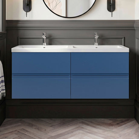 [BFRA304C] Mavesyn Contemporary 4 Drawer Wall Hung Vanity Unit with Basin - Choice of Colour - Silo