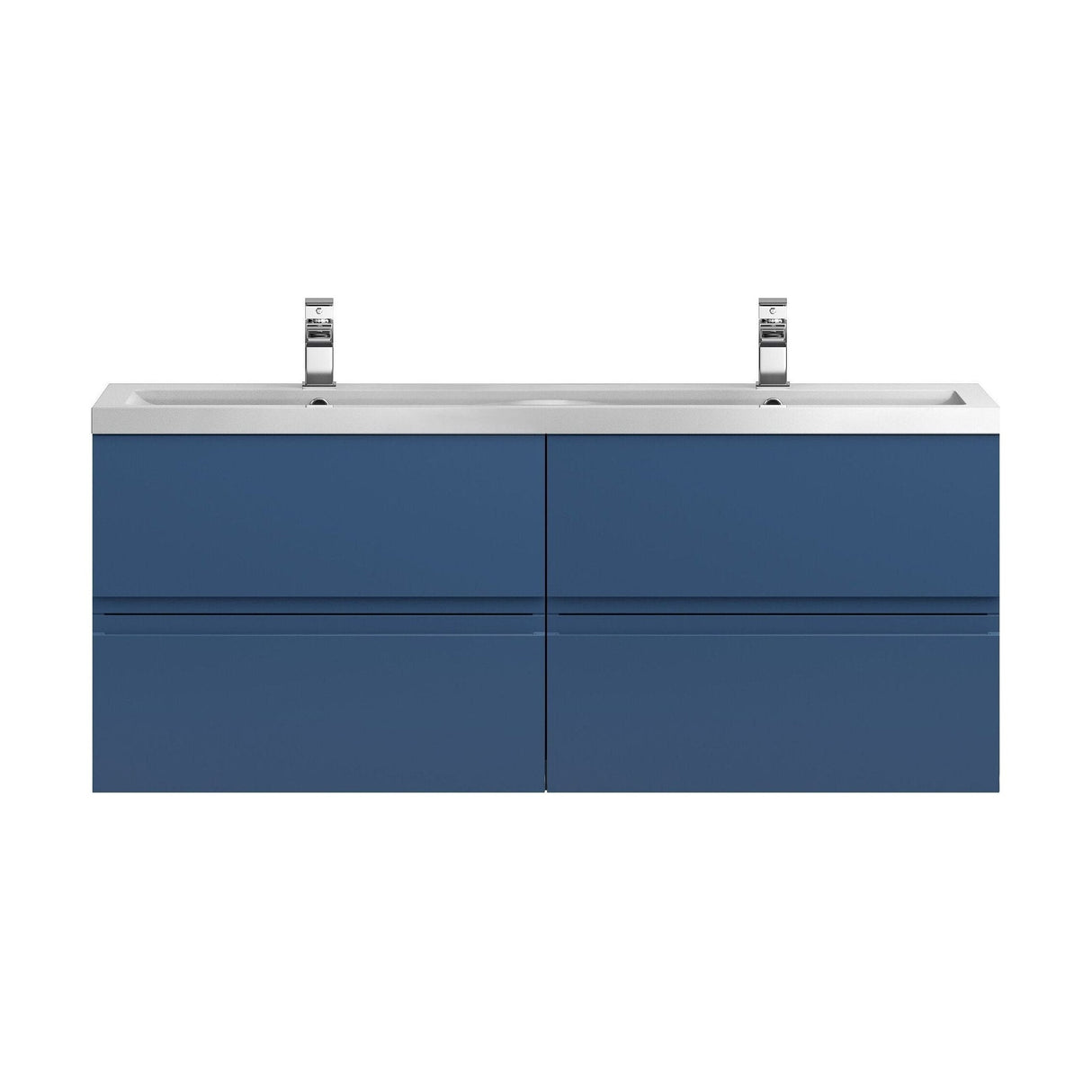 [BFRA304F] Mavesyn Contemporary 4 Drawer Wall Hung Vanity Unit with Basin, Dark Blue, 1200mm - Cutout
