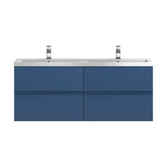 [BFRA304F] Mavesyn Contemporary 4 Drawer Wall Hung Vanity Unit with Basin, Dark Blue, 1200mm - Cutout