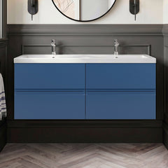 [BFRA304F] Mavesyn Contemporary 4 Drawer Wall Hung Vanity Unit with Basin - Choice of Colour - Silo