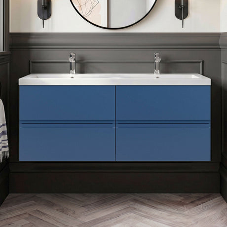 [BFRA304F] Mavesyn Contemporary 4 Drawer Wall Hung Vanity Unit with Basin - Choice of Colour - Silo