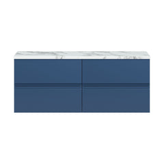 [BFRA304LCM2] Mavesyn Contemporary 4 Drawer Wall Hung Vanity Unit with Laminate Worktop, Dark Blue, 1200mm - Cutout