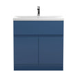 [BFRA305A] Mavesyn Contemporary 2 Door 1 Drawer Floor Standing Vanity Unit with Mid-Edge Basin, Dark Blue, 800mm - Cutout