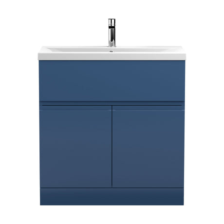 [BFRA305A] Mavesyn Contemporary 2 Door 1 Drawer Floor Standing Vanity Unit with Mid-Edge Basin - Choice of Size and Colour - Cutout