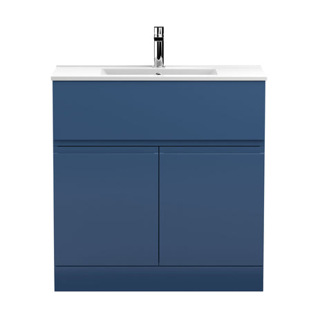 [BFRA305B] Mavesyn Contemporary 2 Door 1 Drawer Floor Standing Vanity Unit with Minimalist Basin - Choice of Size and Colour - Cutout