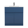 [BFRA305B] Mavesyn Contemporary 2 Door 1 Drawer Floor Standing Vanity Unit with Minimalist Basin - Choice of Size and Colour - Cutout