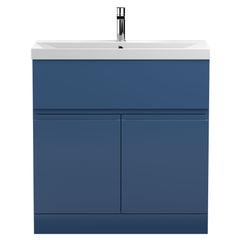 [BFRA305D] Mavesyn Contemporary 2 Door 1 Drawer Floor Standing Vanity Unit with Thin Edge Basin - Choice of Size and Colour - Cutout