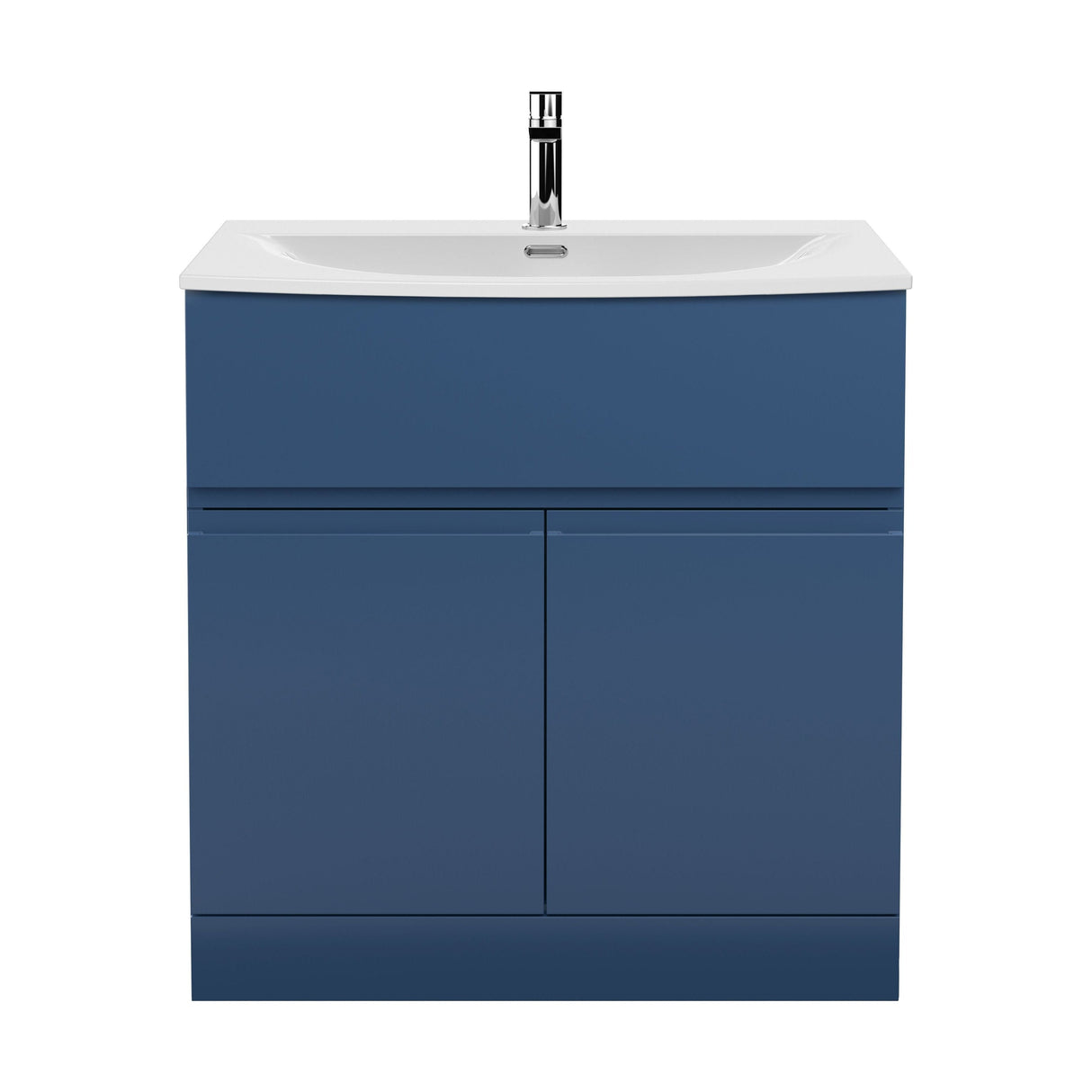 [BFRA305G] Mavesyn Contemporary 2 Door 1 Drawer Floor Standing Vanity Unit with Curved Basin - Choice of Size and Colour - Cutout