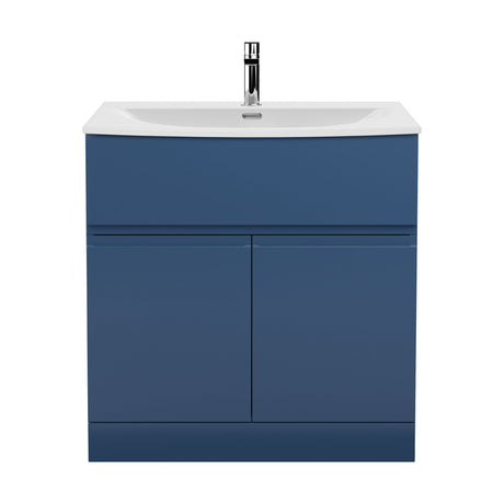 [BFRA305G] Mavesyn Contemporary 2 Door 1 Drawer Floor Standing Vanity Unit with Curved Basin - Choice of Size and Colour - Cutout