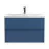 [BFRA306A] Mavesyn Contemporary 2 Drawer Wall Hung Vanity Unit with Mid-Edge Basin - Choice of Size and Colour - Cutout
