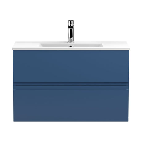 [BFRA306B] Mavesyn Contemporary 2 Drawer Wall Hung Vanity Unit with Minimalist Basin - Choice of Size and Colour - Cutout