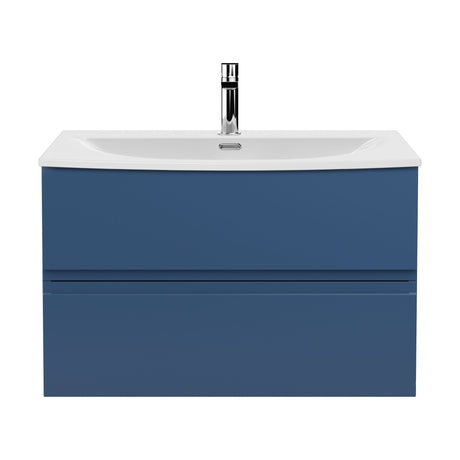 [BFRA306G] Mavesyn Contemporary 2 Drawer Wall Hung Vanity Unit with Curved Basin - Choice of Size and Colour - Cutout