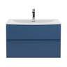 [BFRA306G] Mavesyn Contemporary 2 Drawer Wall Hung Vanity Unit with Curved Basin - Choice of Size and Colour - Cutout