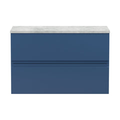 [BFRA306LBG] Mavesyn Contemporary 2 Drawer Wall Hung Vanity Unit with Laminate Worktop - Choice of Size and Colour - Cutout