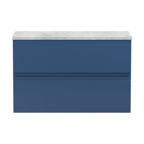 [BFRA306LBG] Mavesyn Contemporary 2 Drawer Wall Hung Vanity Unit with Laminate Worktop - Choice of Size and Colour - Cutout