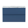 [BFRA306LCM] Mavesyn Contemporary 2 Drawer Wall Hung Vanity Unit with Laminate Worktop, Dark Blue, 800mm - Cutout