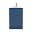[BFRA307B] Mavesyn Contemporary 2 Door Floor Standing Vanity Unit with Minimalist Basin, Dark Blue, 500mm - Cutout