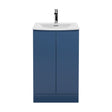 [BFRA307G] Mavesyn Contemporary 2 Door Floor Standing Vanity Unit with Curved Basin, Dark Blue, 500mm - Cutout