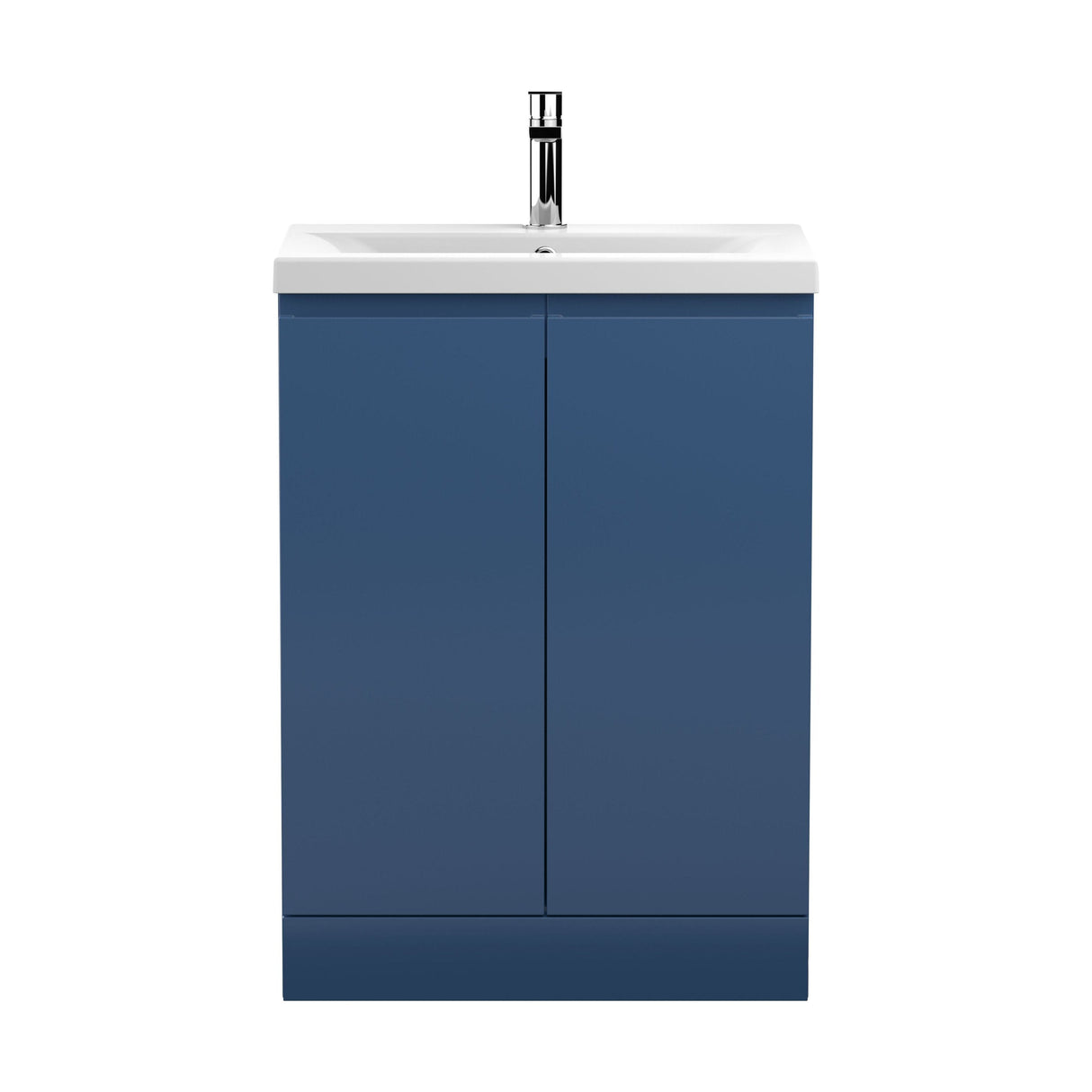 [BFRA308A] Mavesyn Contemporary 2 Door Floor Standing Vanity Unit with Mid-Edge Basin, Dark Blue, 600mm - Cutout