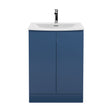 [BFRA308G] Mavesyn Contemporary 2 Door Floor Standing Vanity Unit with Curved Basin, Dark Blue, 600mm - Cutout