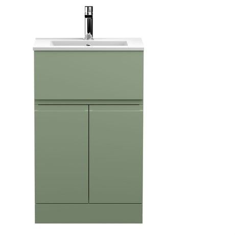 [BFRA801B] Mavesyn Contemporary 2 Door 1 Drawer Floor Standing Vanity Unit with Minimalist Basin - Choice of Size and Colour - Cutout