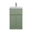 [BFRA801D] Mavesyn Contemporary 2 Door 1 Drawer Floor Standing Vanity Unit with Thin Edge Basin, Satin Green, 500mm - Cutout