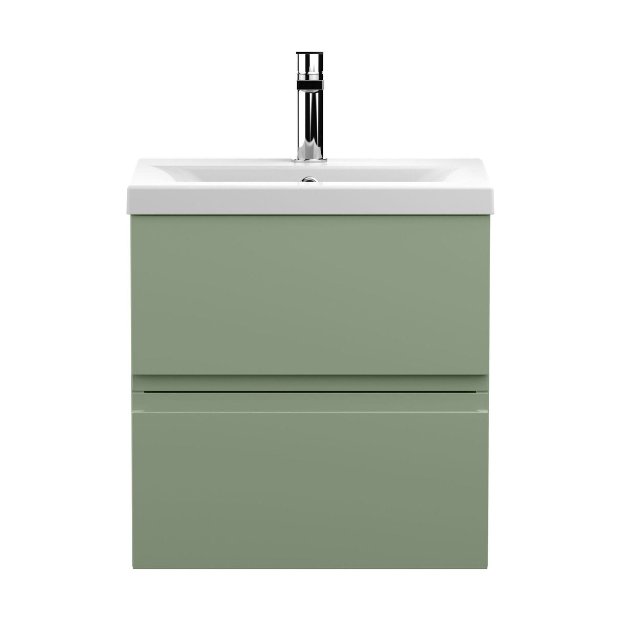 [BFRA802A] Mavesyn Contemporary 2 Drawer Wall Hung Vanity Unit with Mid-Edge Basin - Choice of Size and Colour - Cutout