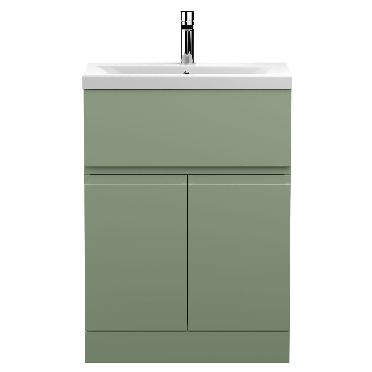 [BFRA803A] Mavesyn Contemporary 2 Door 1 Drawer Floor Standing Vanity Unit with Mid-Edge Basin - Choice of Size and Colour - Cutout